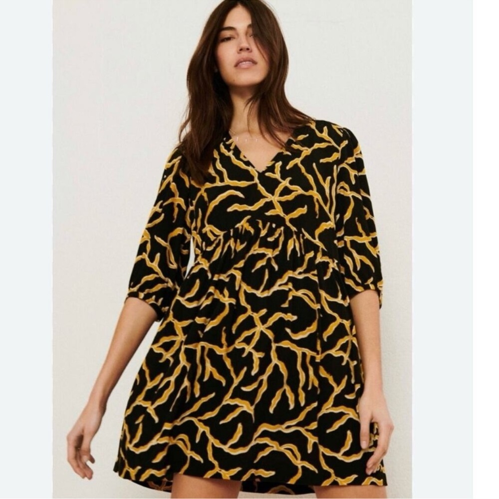 ba&sh Constance‎ Vines Long Sleeve Minidress shapeless flowy bohemian effortless